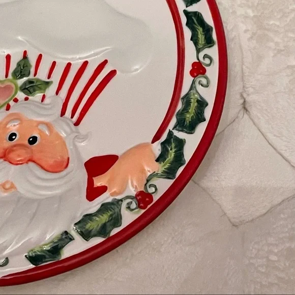 Gourmet Fitz & Floyd Christmas Confections 9” canapé Santa Claus plate - Picture 6 of 10